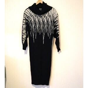 Vintage 80s Moonglow Full Body Sweater Dress Acrylic/lambswool/angora